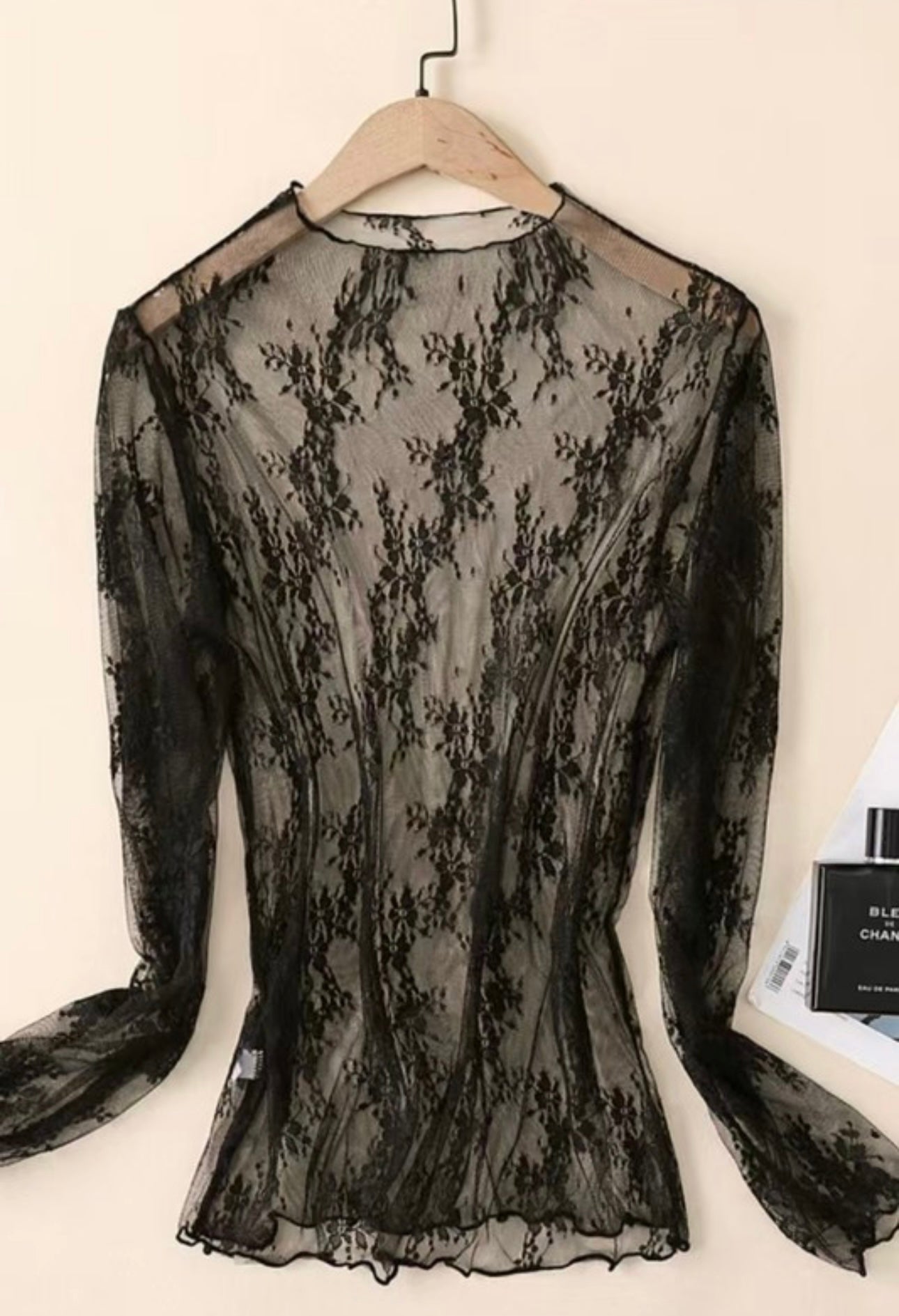 DAISY Floral Mesh Long Sleeve Top