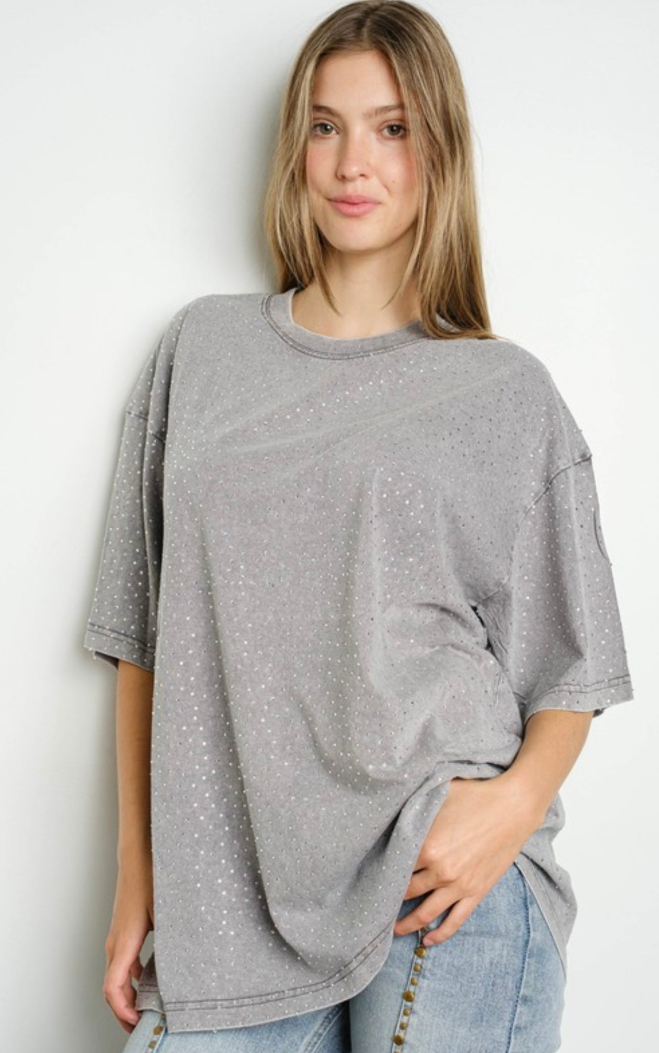 Oversized Rhinestone T-shirt