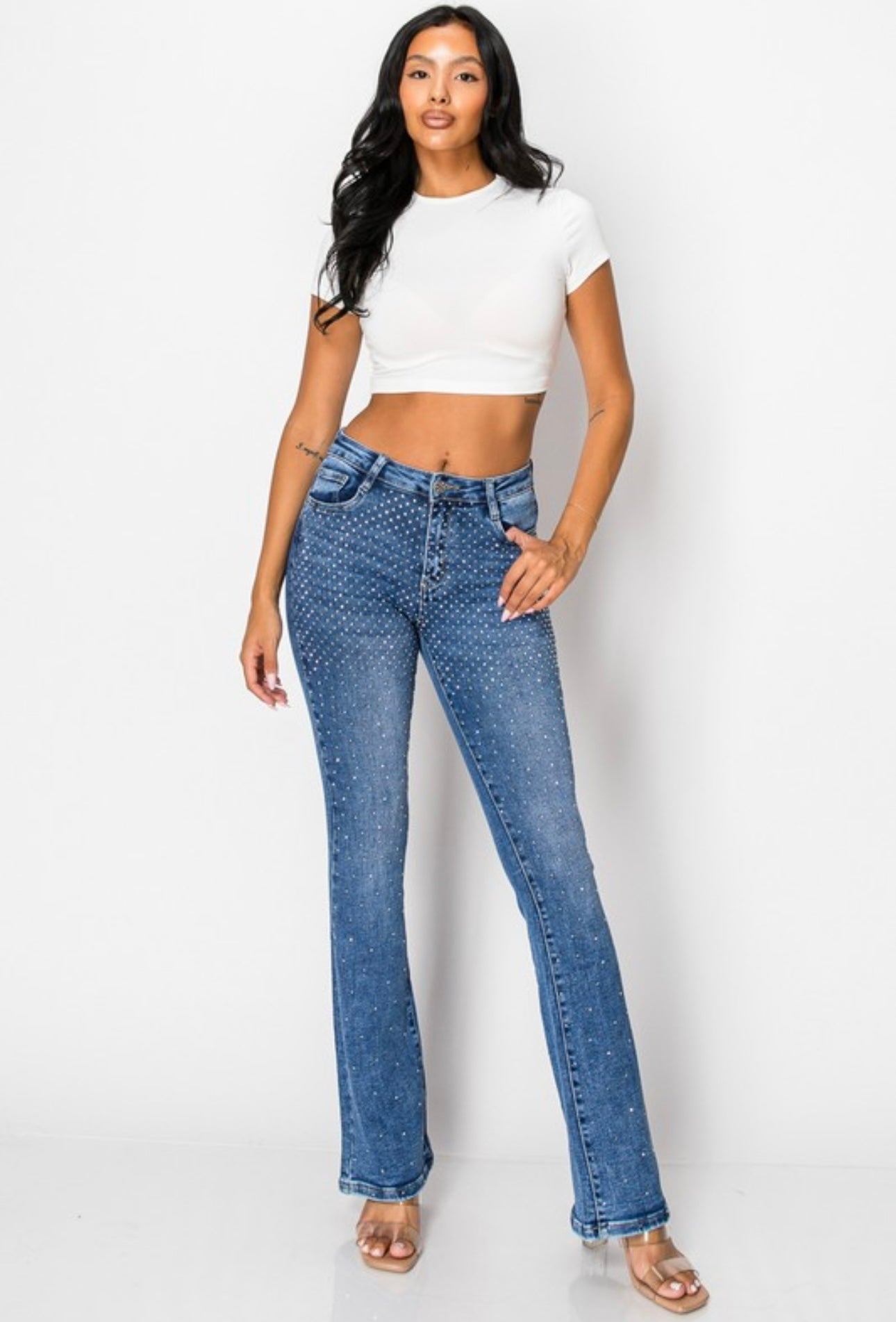 Judy Rhinestone Bootcut Jeans