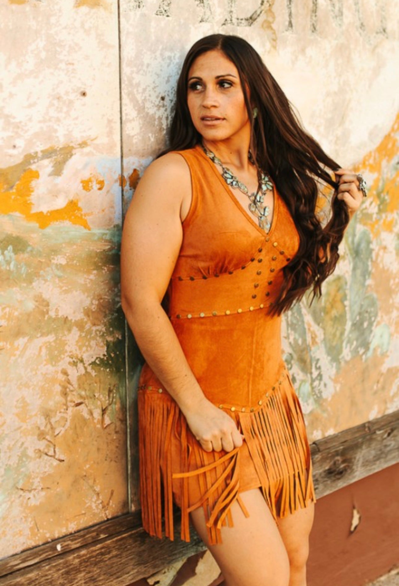 Suede Fringe Dress