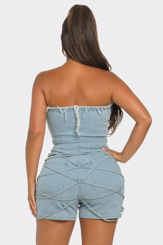 AMANI Denim Corset Romper