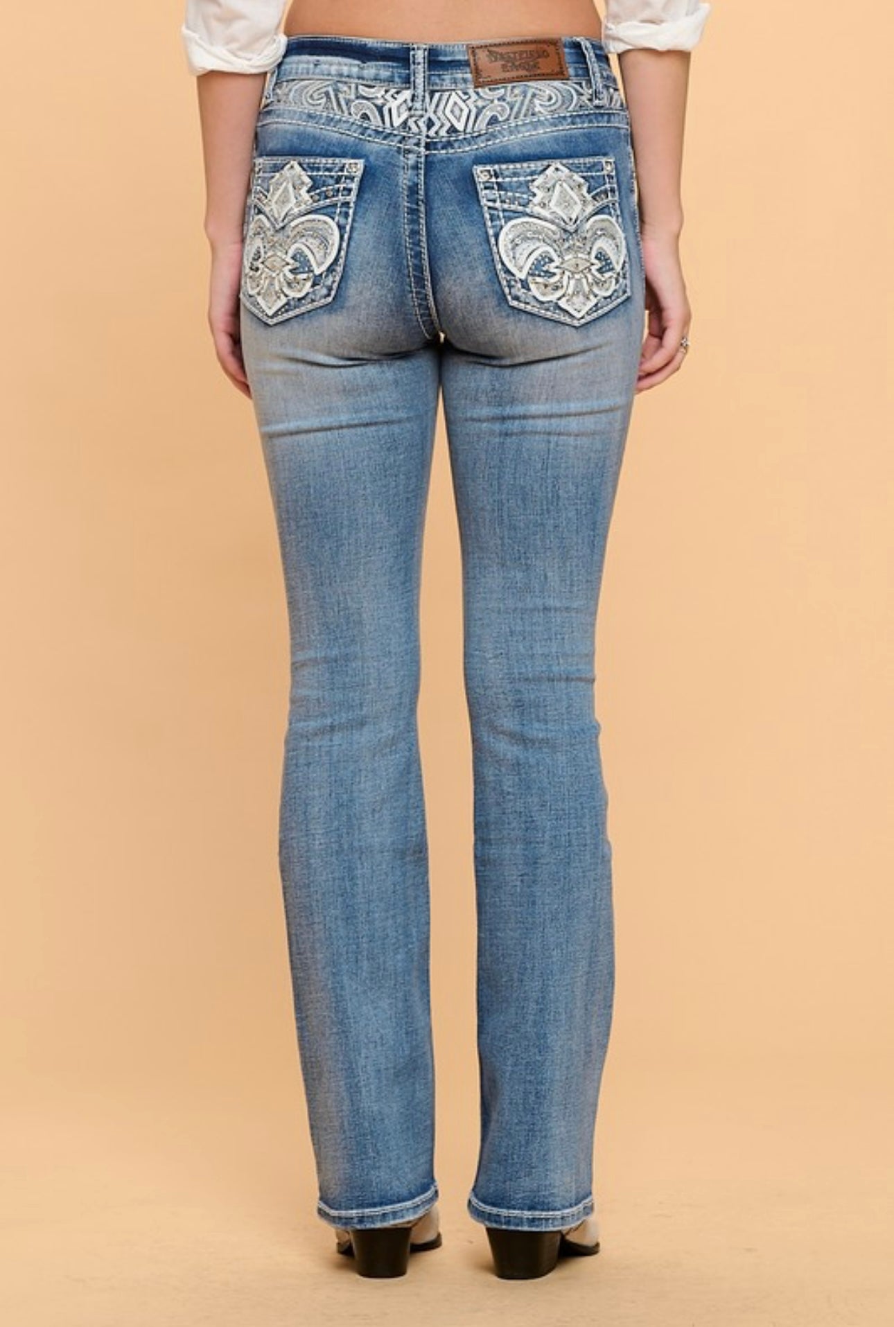 CATHY Embroider Bootcut Jeans