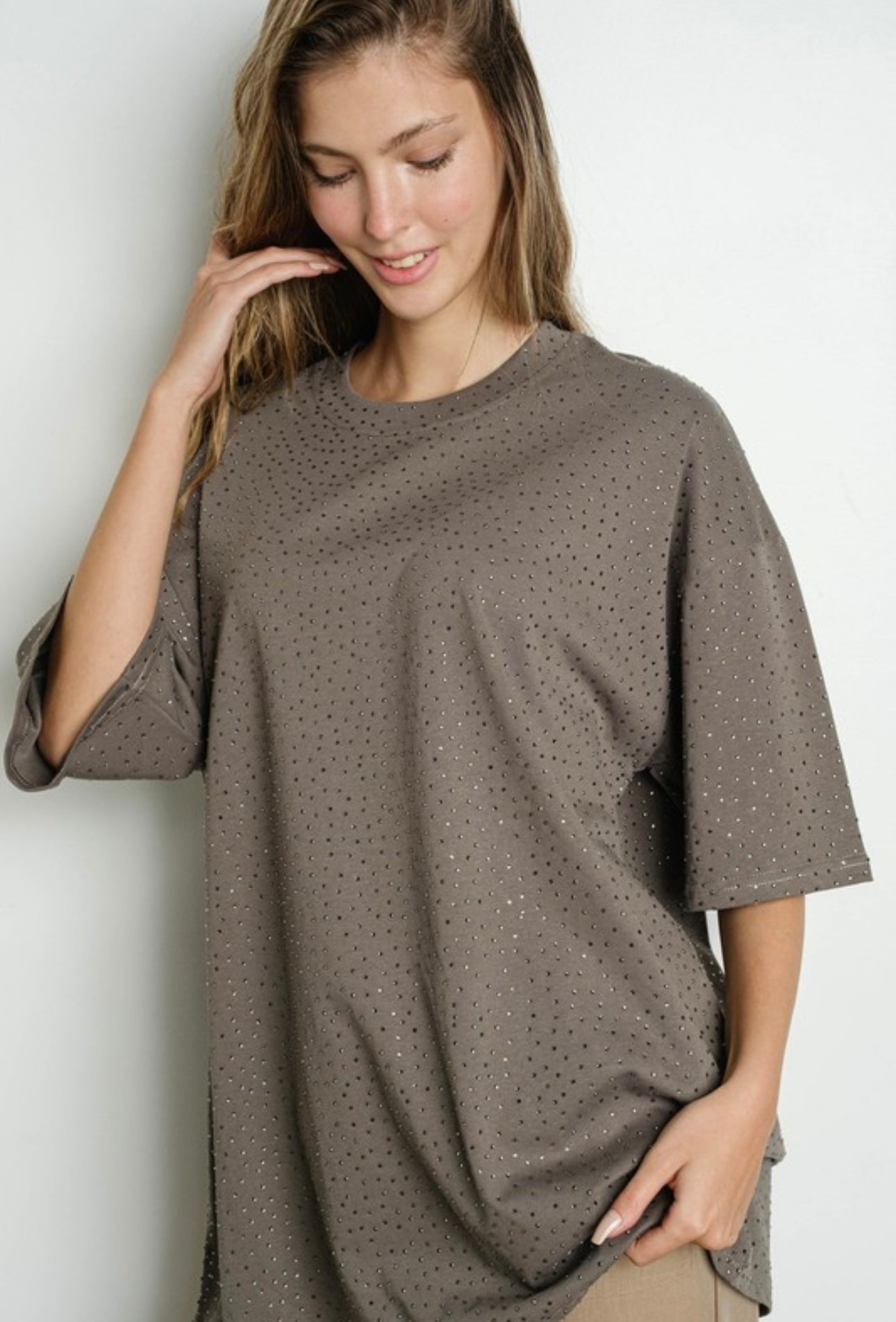 Oversized Rhinestone T-shirt