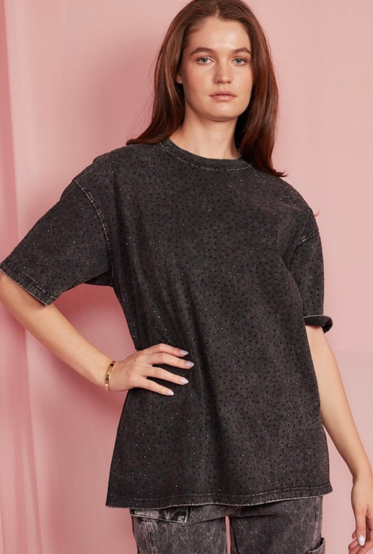 Oversized Rhinestone T-shirt