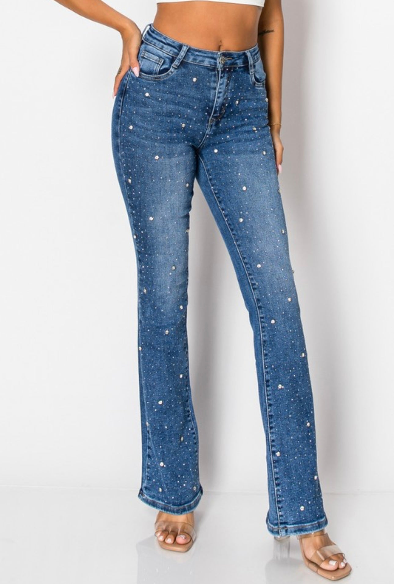Aria Embelished Boot Cut Jeans