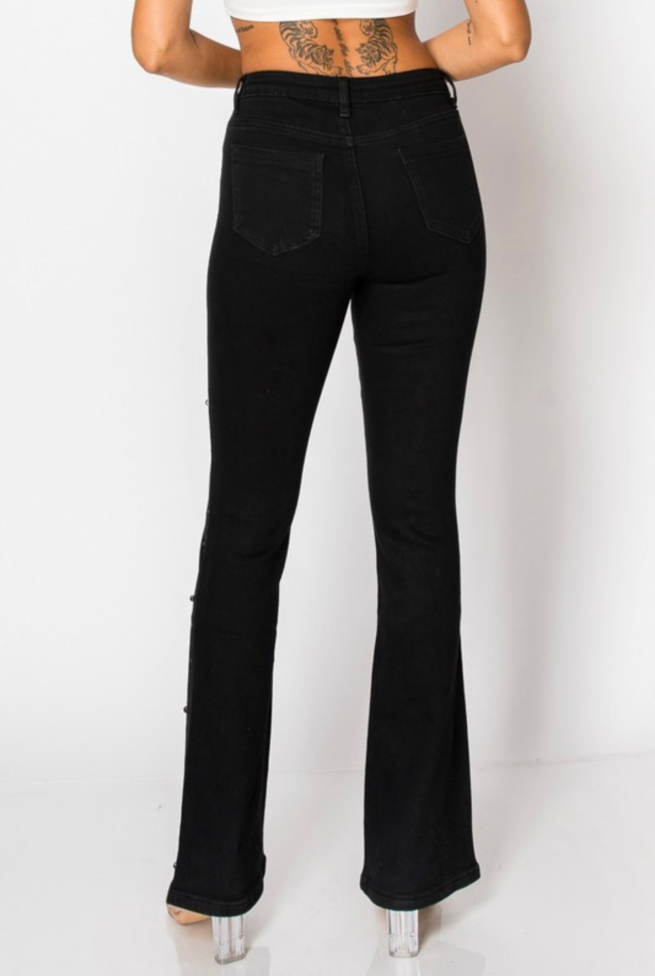 Fernanda Embellished Wide Leg Jeans